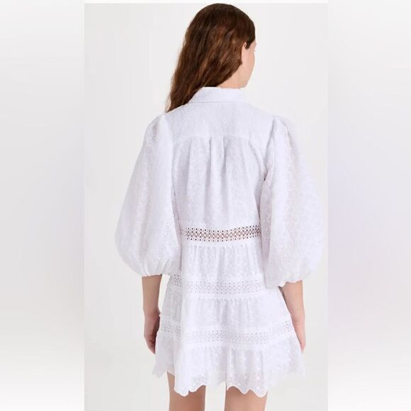 Alice + Olivia Blakesley Blouson Eyelet Mini Dress size 8 NWT $ 495.00 - Picture 8 of 11